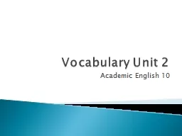 Vocabulary Unit 2 Academic English 10