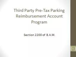 Third Party  Pre-Tax Parking Reimbursement Account Program