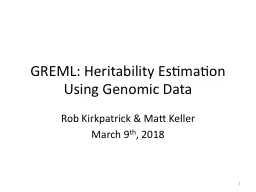GREML: Heritability Estimation Using Genomic Data