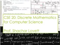 CSE 20: Discrete Mathematics for Computer Science