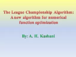 The League Championship Algorithm: