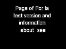Page of For la test version and information about  see