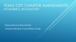 Texas City Charter Amendments