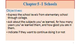 Chapter 5 - I Schools