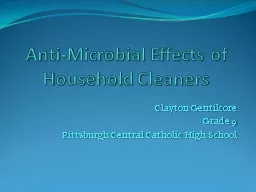 Anti-Microbial  Effects of Household Cleaners