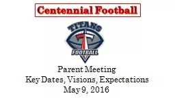 Parent Meeting Key Dates, Visions, Expectations