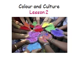 Colour and Culture Lesson 2