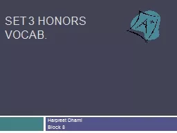 Set 3 Honors Vocab.