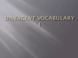 Divergent  Vocabulary 1