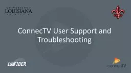 ConnecTV User Support and Troubleshooting