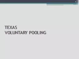 Texas Voluntary Pooling