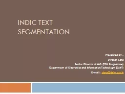 Indic Text Segmentation