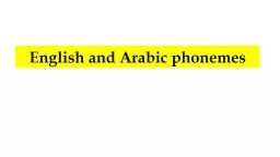 English and  Arabic phonemes