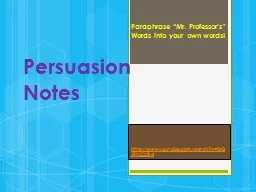 Persuasion Notes http