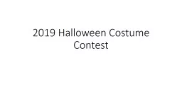 2019 Halloween Costume Contest