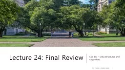Lecture 24: Final Review