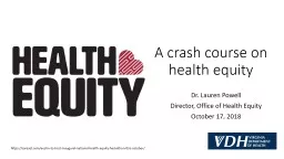 A crash course on health equity