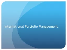 International Portfolio Management