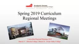 Spring 2019 Curriculum Regional Meetings