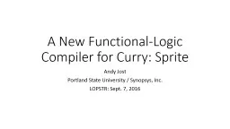 A New Functional-Logic Compiler for Curry: Sprite