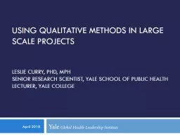 Using Qualitative methods in LARGE SCALE PROJECTS