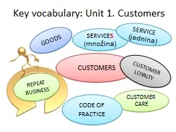 Key vocabulary: Unit 1. Customers