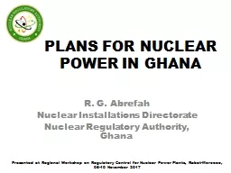 PLANS FOR NUCLEAR POWER IN GHANA