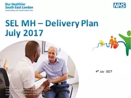 SEL MH – Delivery Plan