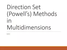 Direction Set (Powell’s) Methods in