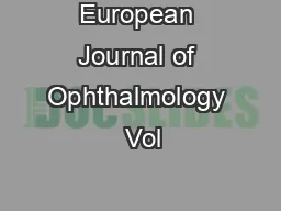 European Journal of Ophthalmology  Vol