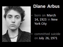 Diane  Arbus born on