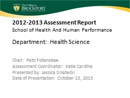 2012-2013 Assessment Report