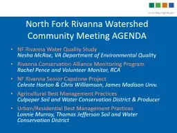 NF  Rivanna  Water Quality Study