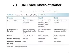 1 7.1	The Three States of Matter