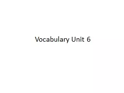 Vocabulary Unit 6 a