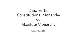 Chapter 18: Constitutional Monarchy