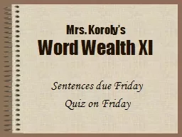 Mrs. Koroly’s  Word Wealth