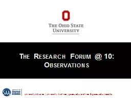 The Research Forum @ 10: Observations