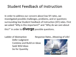 Student Feedback of Instruction