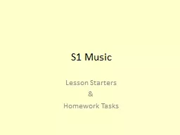 S1 Music Lesson Starters