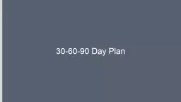 30-60-90 Day Plan Agenda