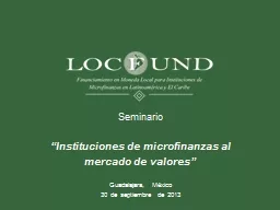 Seminario “Instituciones de microfinanzas al mercado de valores”