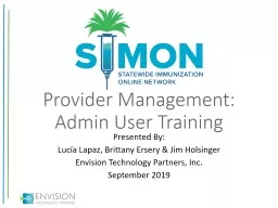 Provider Management: Admin User Training
