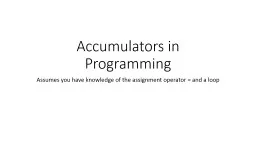Accumulators in Programming
