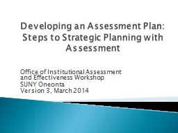 Developing an Assessment Plan: