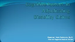 Cognitive Factors .in Adjudicating