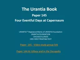 The Urantia Book Paper 145