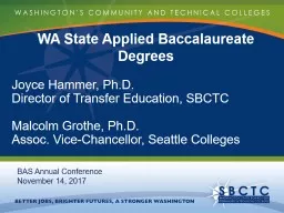 WA State Applied Baccalaureate Degrees