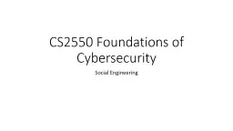 CS2550 Foundations of Cybersecurity