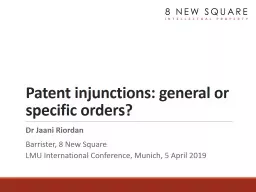 Patent injunctions: general or specific orders?
